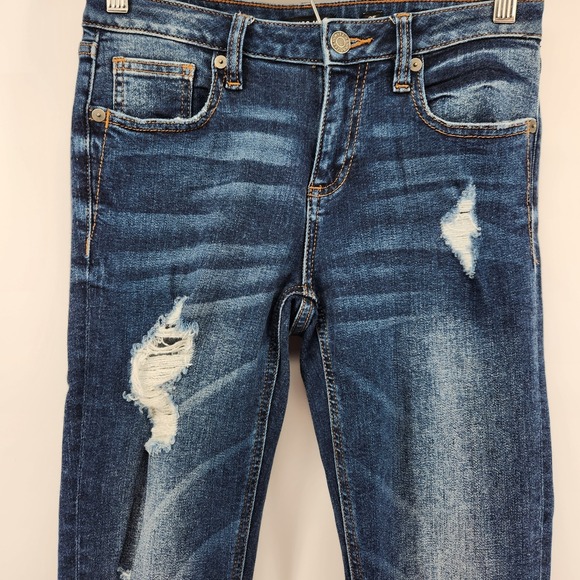 Miss Me Skinny Jeans Skinny Distressed Grunge Stretch Denim Blue Women's Size 25 - Picture 2 of 8